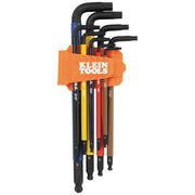 Klein Tools BLS9 9-Piece Color-Coded Extra-Long L Style Hex Key Caddy Set, SAE