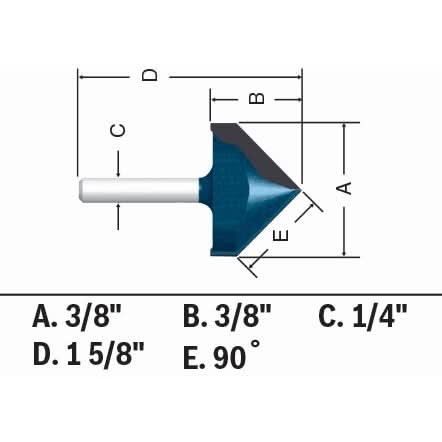 Bosch 84300MC 3/8" x 7/16" Carbide-Tipped V-Groove Router Bit