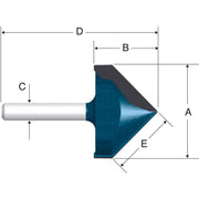 Bosch 84306M 90-Degree x 3/4 In. Carbide Tipped V-Groove Router Bit