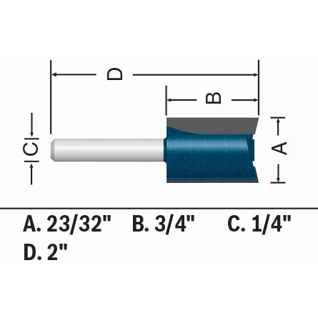 Bosch 84602MC 23/32" x 3/4" Carbide-Tipped Plywood Mortising Router Bit