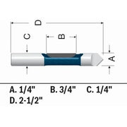 Bosch 85244MC 1/4" x 3/4" Carbide-Tipped Single-Flute Pilot Panel Concave Router Bit