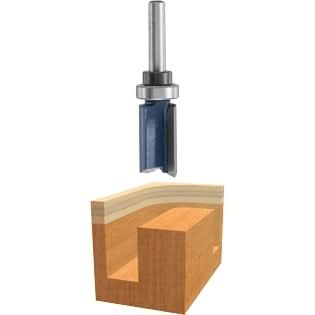Bosch 85680M 1/2 In. x 1 In. Carbide Tipped 2-Flute Top Bearing Straight Trim Router Bit