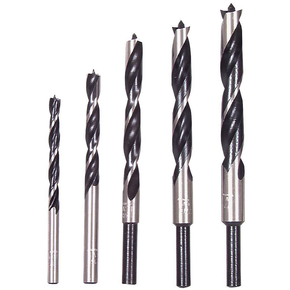 Bosch B14616 5-Piece Brad Point Drill Bit Set