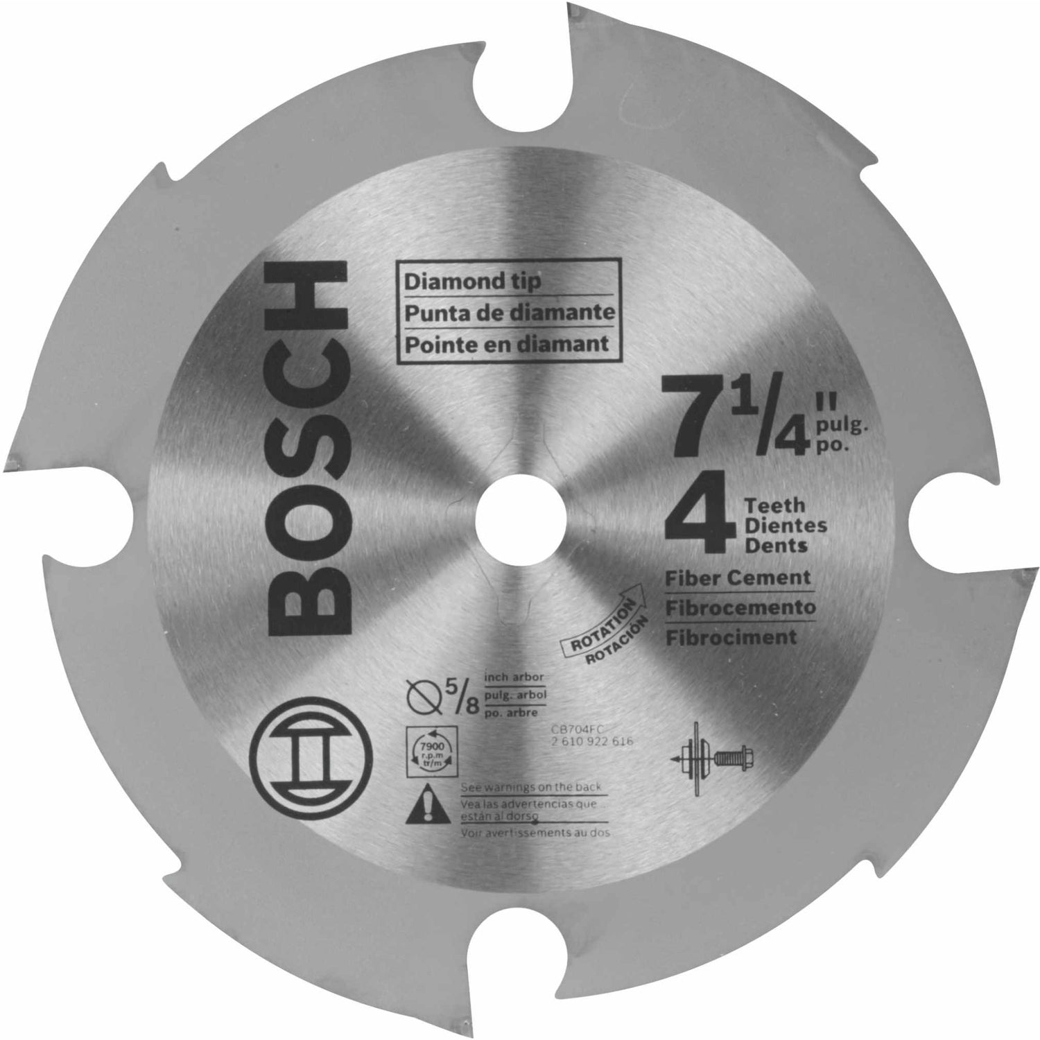 Bosch CB704FC 7-1/4 In. 4 Tooth Edge Diamond-Impregnated Carbide-Tipped Saw Blade