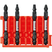 Bosch CCSDEV2504 4-Piece Phillips, Square and Torx 2.5" Double-Ended Bits with Clip for Custom Case System