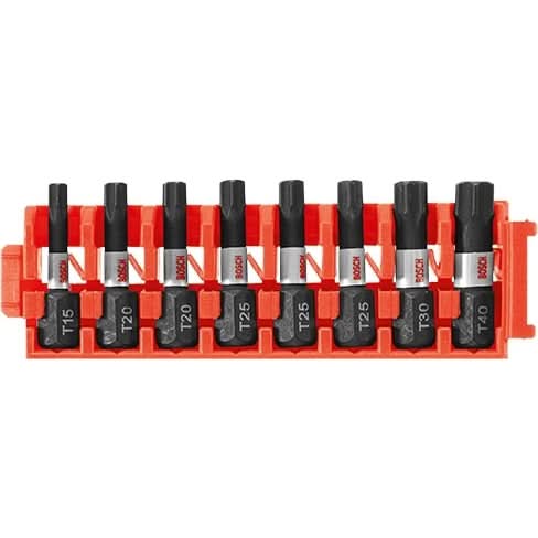 Bosch CCSTV108 8-Piece Impact Tough Torx 1" Insert Bits with Clip for Custom Case System