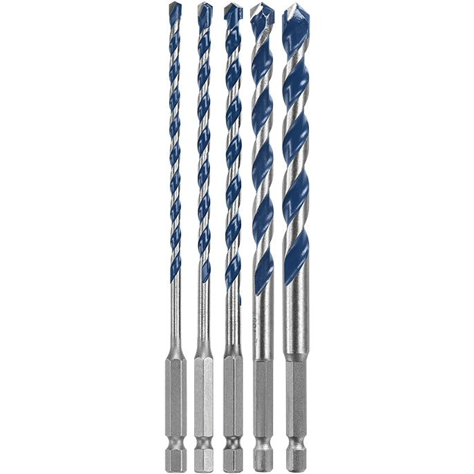 Bosch HCBG501T 5-Piece BlueGranite Turbo Carbide Hammer Drill Bits Set