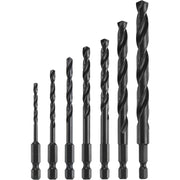 Bosch IMD5007 7-Piece Hex Shank Impact Tough Drill Bit Set, Black Oxide