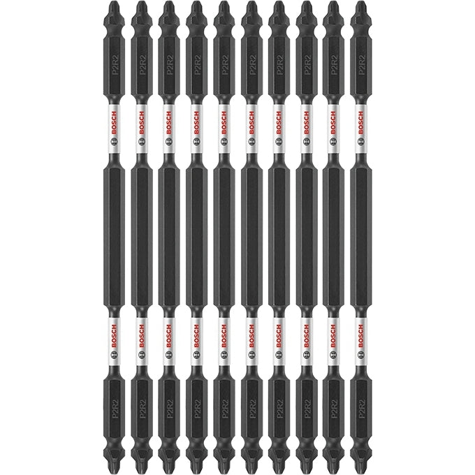 Bosch ITDEP2R26B 10-Piece Impact Tough 6 In. Phillips/Square #2 Double-Ended Bits