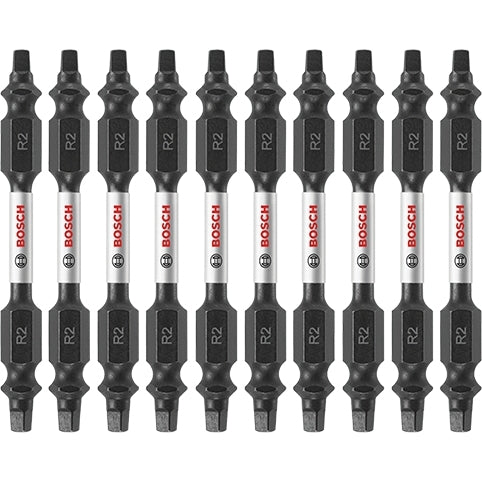 Bosch ITDESQ225B 10-Piece Impact Tough 2.5 In. Square #2 Double-Ended Bits
