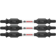 Bosch ITDET152503 3-Piece Impact Tough 2.5 In. Torx #15 Double-Ended Bits