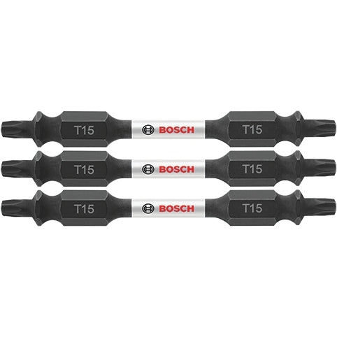 Bosch ITDET152503 3-Piece Impact Tough 2.5 In. Torx #15 Double-Ended Bits