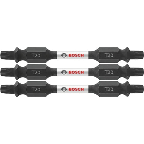 Bosch ITDET202503 3-Piece Impact Tough 2.5 In. Torx #20 Double-Ended Bits