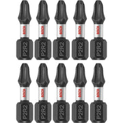 Bosch ITP2R21B 10-Piece Impact Tough 1" Phillips/Square #2 Insert Bits