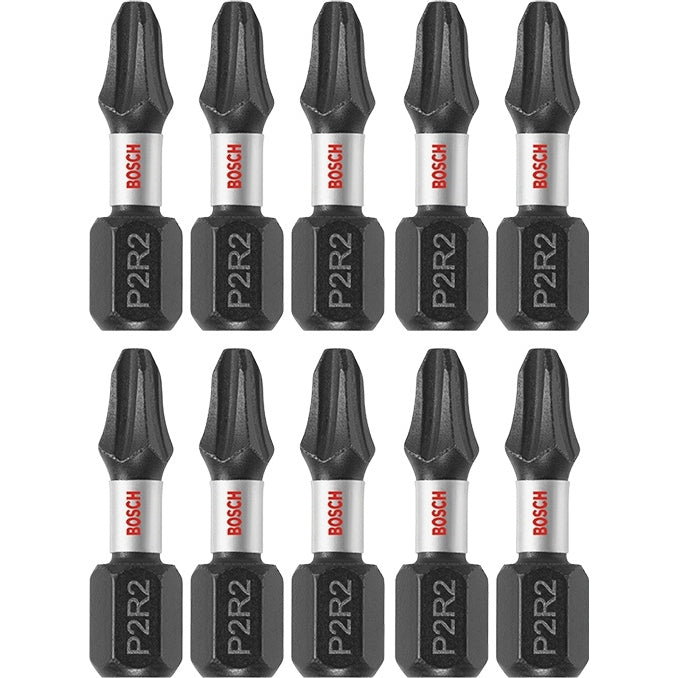 Bosch ITP2R21B 10-Piece Impact Tough 1" Phillips/Square #2 Insert Bits