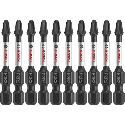 Bosch ITP2R22B 10-Piece Impact Tough 2 In. Phillips/Square #2 Power Bits
