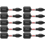 Bosch ITPH11B 10-Piece Impact Tough 1 In. Phillips #1 Insert Bits