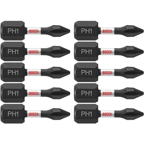 Bosch ITPH11B 10-Piece Impact Tough 1 In. Phillips #1 Insert Bits