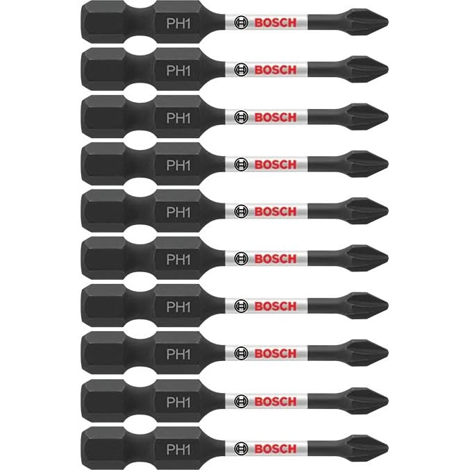 Bosch ITPH12B 10-Piece Impact Tough 2 In. Phillips #1 Power Bits