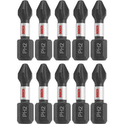 Bosch ITPH21B 10-Piece Impact Tough 1 In. Phillips #2 Insert Bits