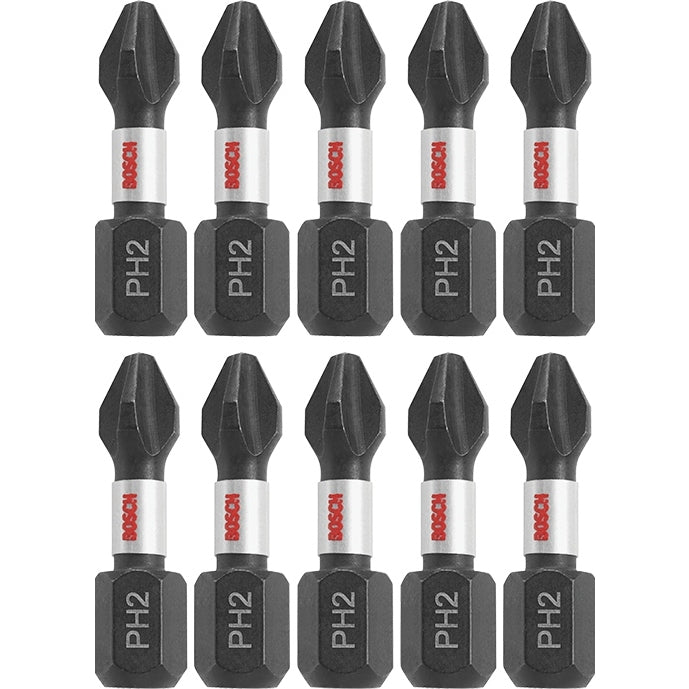 Bosch ITPH21B 10-Piece Impact Tough 1 In. Phillips #2 Insert Bits