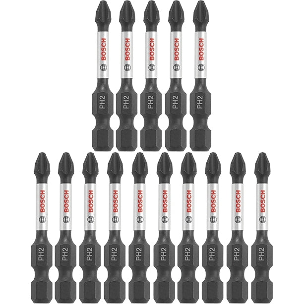 Bosch ITPH2215 15-Piece Impact Tough 2 In. Phillips #2 Power Bits
