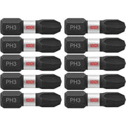 Bosch ITPH31B 10-Piece Impact Tough 1 In. Phillips #3 Insert Bits
