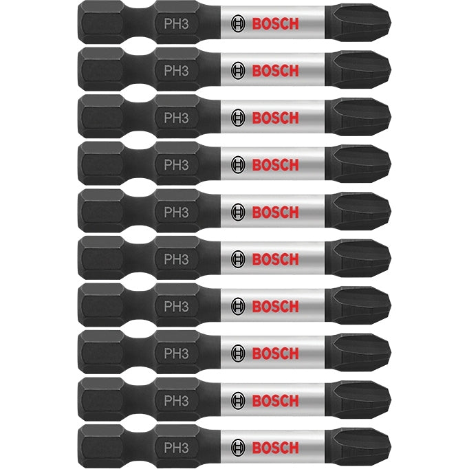 Bosch ITPH32B 10-Piece Impact Tough 2 In. Phillips #3 Power Bits