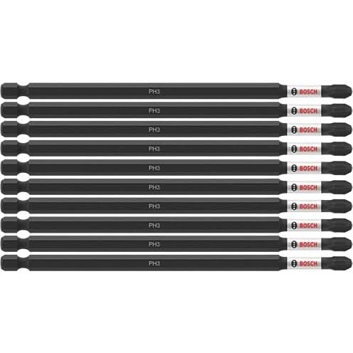 Bosch ITPH36B 10-Piece Impact Tough 6 In. Phillips #3 Power Bits
