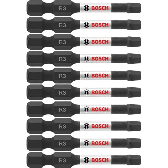 Bosch ITSQ32B 10-Piece Impact Tough 2 In. Square #3 Power Bits