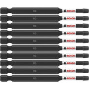 Bosch ITSQ335B 10-Piece Impact Tough 3.5 In. Square #3 Power Bits