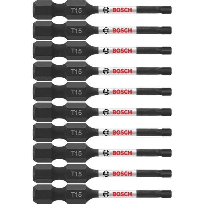 Bosch ITT152B 10-Piece Impact Tough 2 In. Torx #15 Power Bits