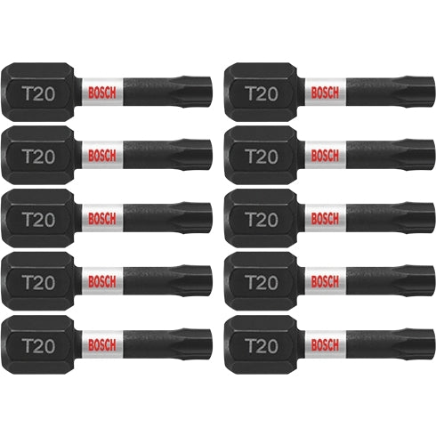 Bosch ITT201B 10-Piece Impact Tough 1 In. Torx #20 Insert Bits