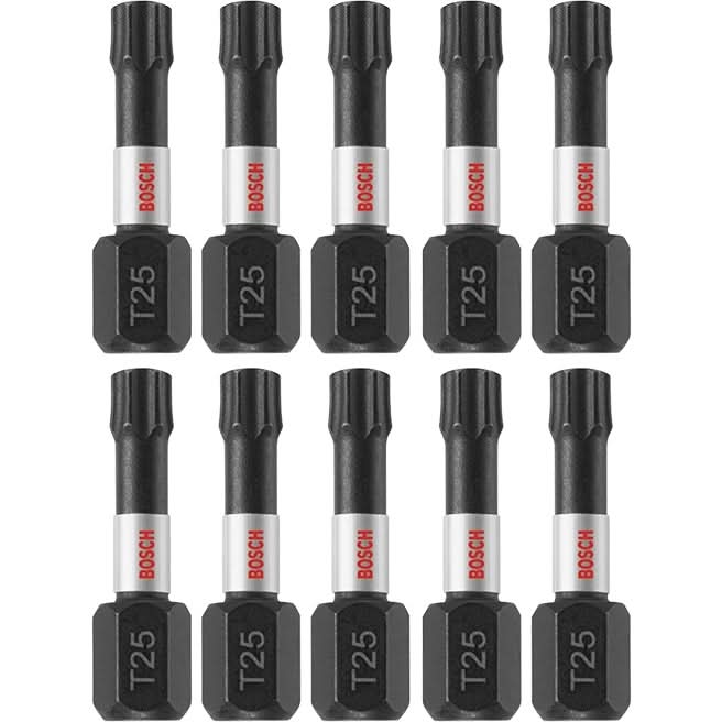 Bosch ITT251B 10-Piece Impact Tough 1 In. Torx #25 Insert Bits