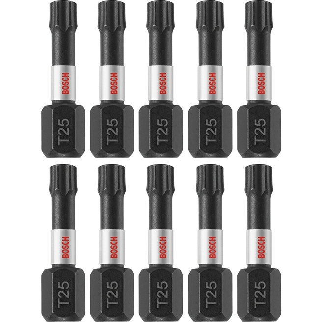 Bosch ITT251B 10-Piece Impact Tough 1 In. Torx #25 Insert Bits