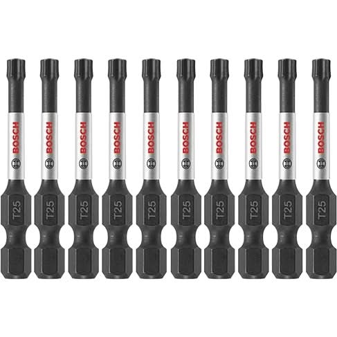 Bosch ITT252B 10-Piece Impact Tough 2 In. Torx #25 Power Bits
