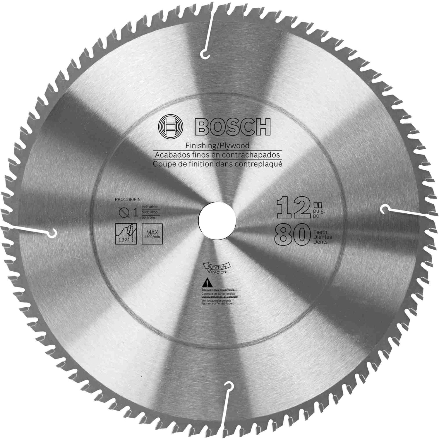 Bosch PRO1280FINB 12-Inch 80 Tooth Plywood and Finishing Circular Saw Blade