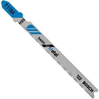 Bosch T118A 5-Piece 3-5/8 In. 17-24 TPI Basic for Metal T-Shank Jig Saw Blades