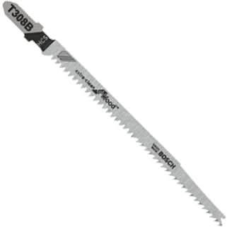 Bosch T308B 5-Piece 4-1/2 In. 12 TPI Extra Clean for Wood T-Shank Jig Saw Blades
