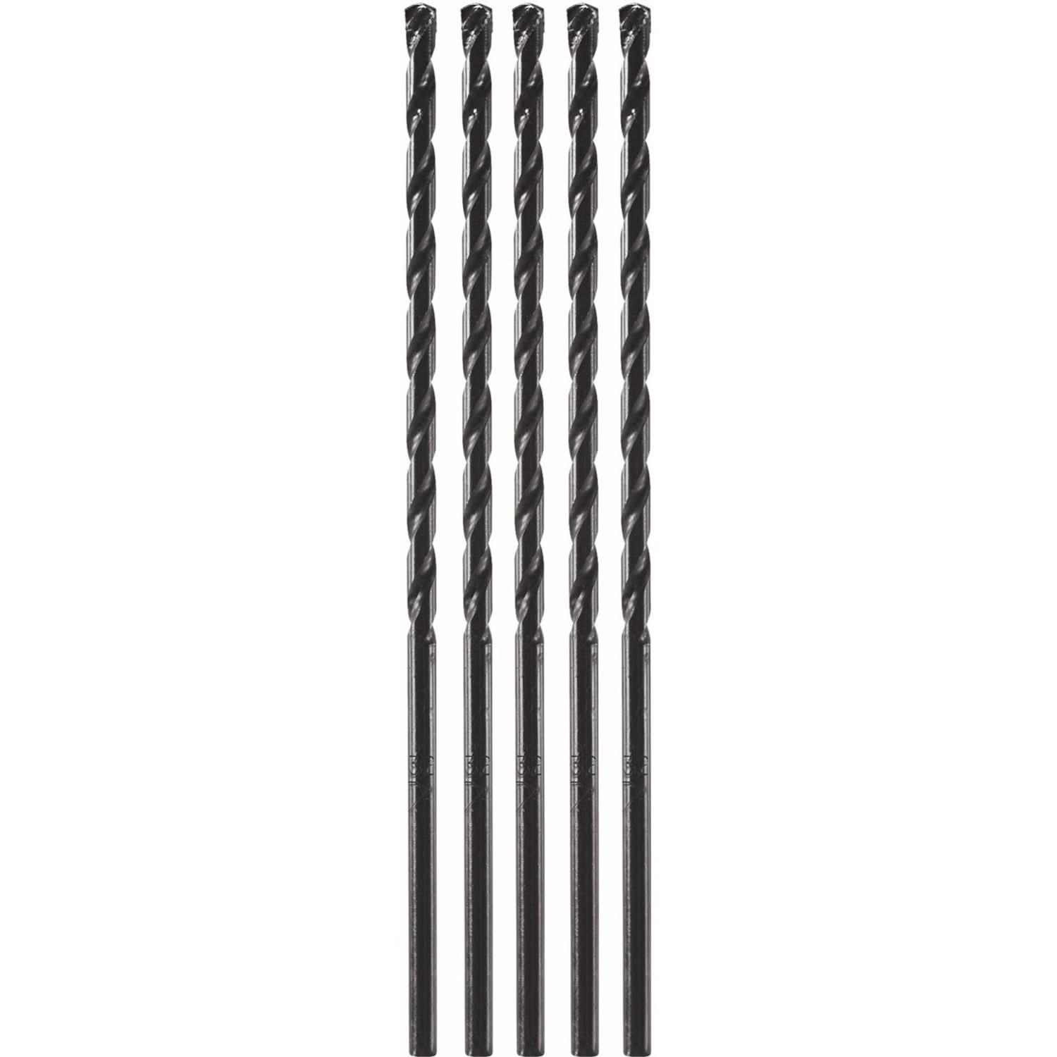 Bosch TC3005 5-Piece 5/32 In. x 5-1/2 In. Flat Shank Hex Masonry Drill Bits