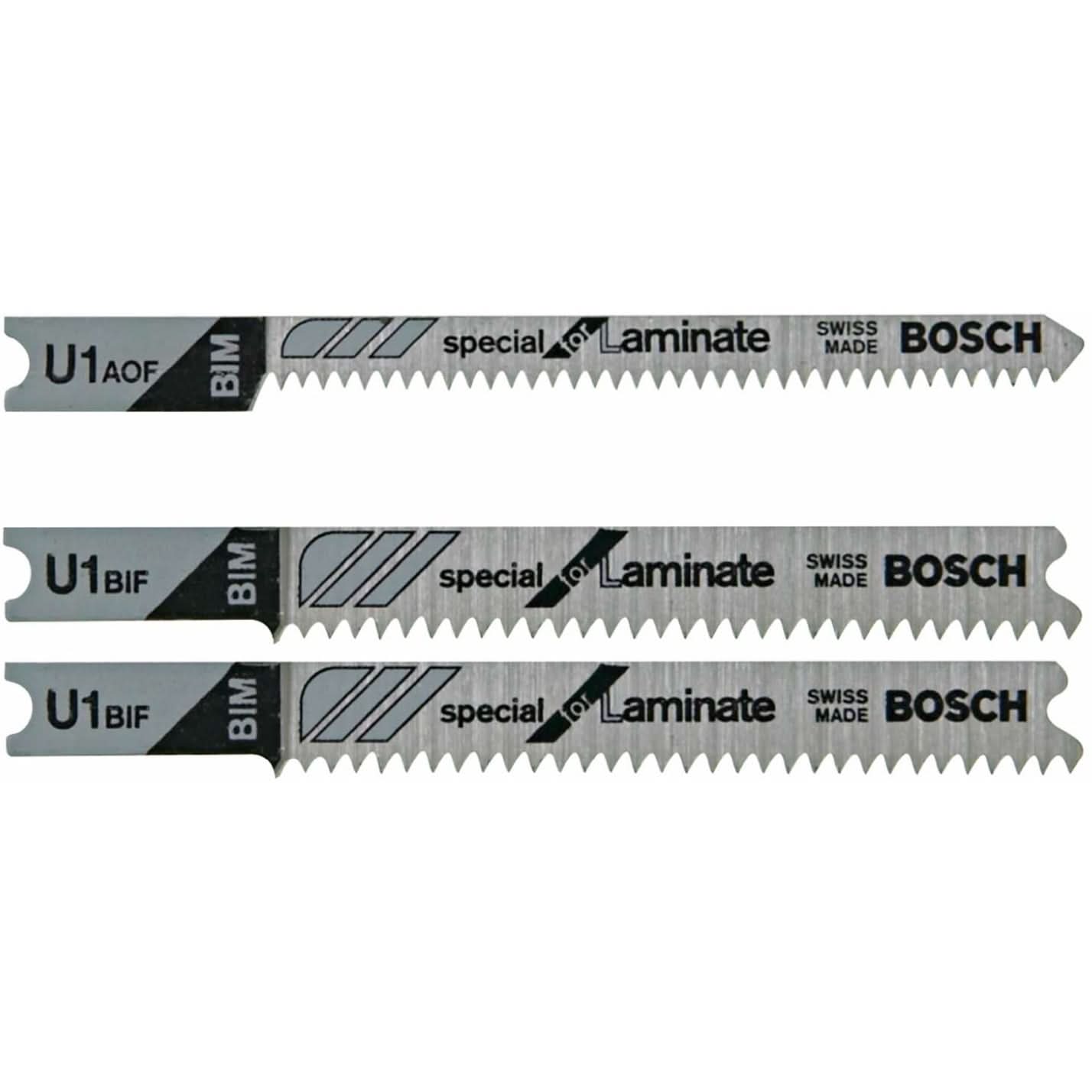 Bosch U503 3-Piece Assortment U-shank Jig Saw Blade Set for Laminate Flooring