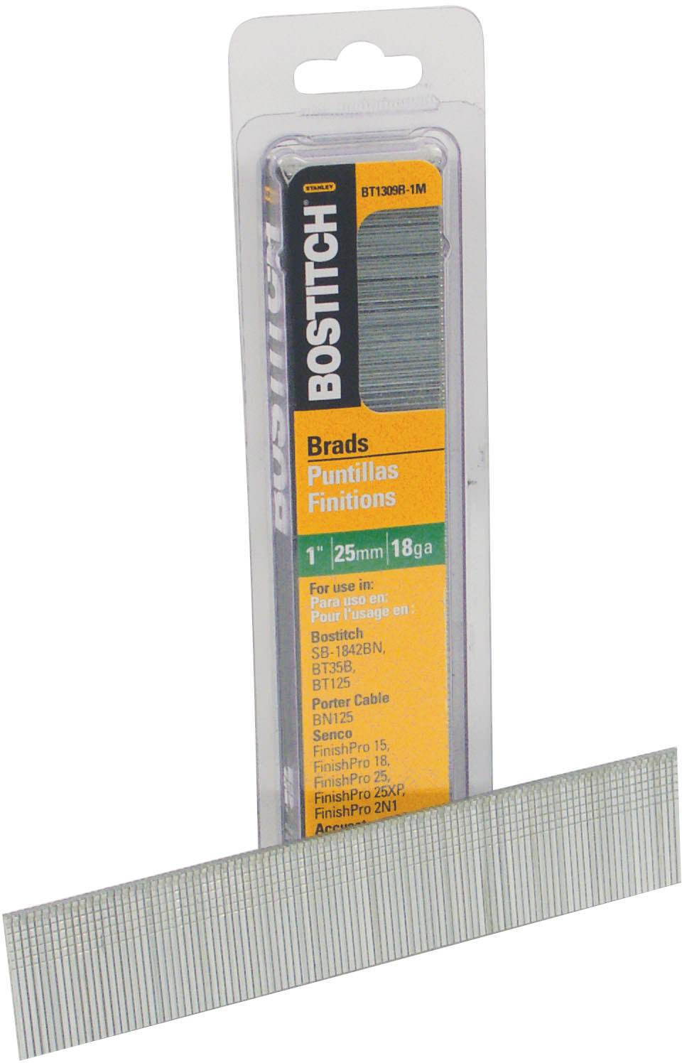 Bostitch BT1309B-1M 1,000-Qty. 1" 18-Gauge Brads