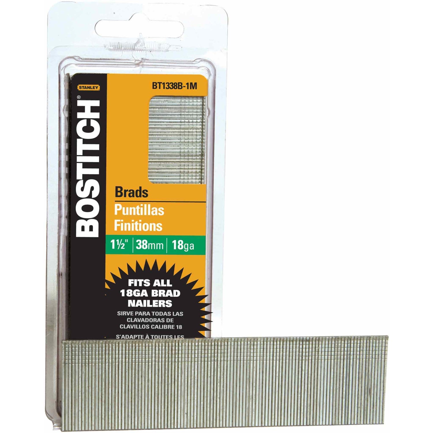 Bostitch BT1338B-1M 1,000-Qty. 1-1/2" 18-Guage Brads