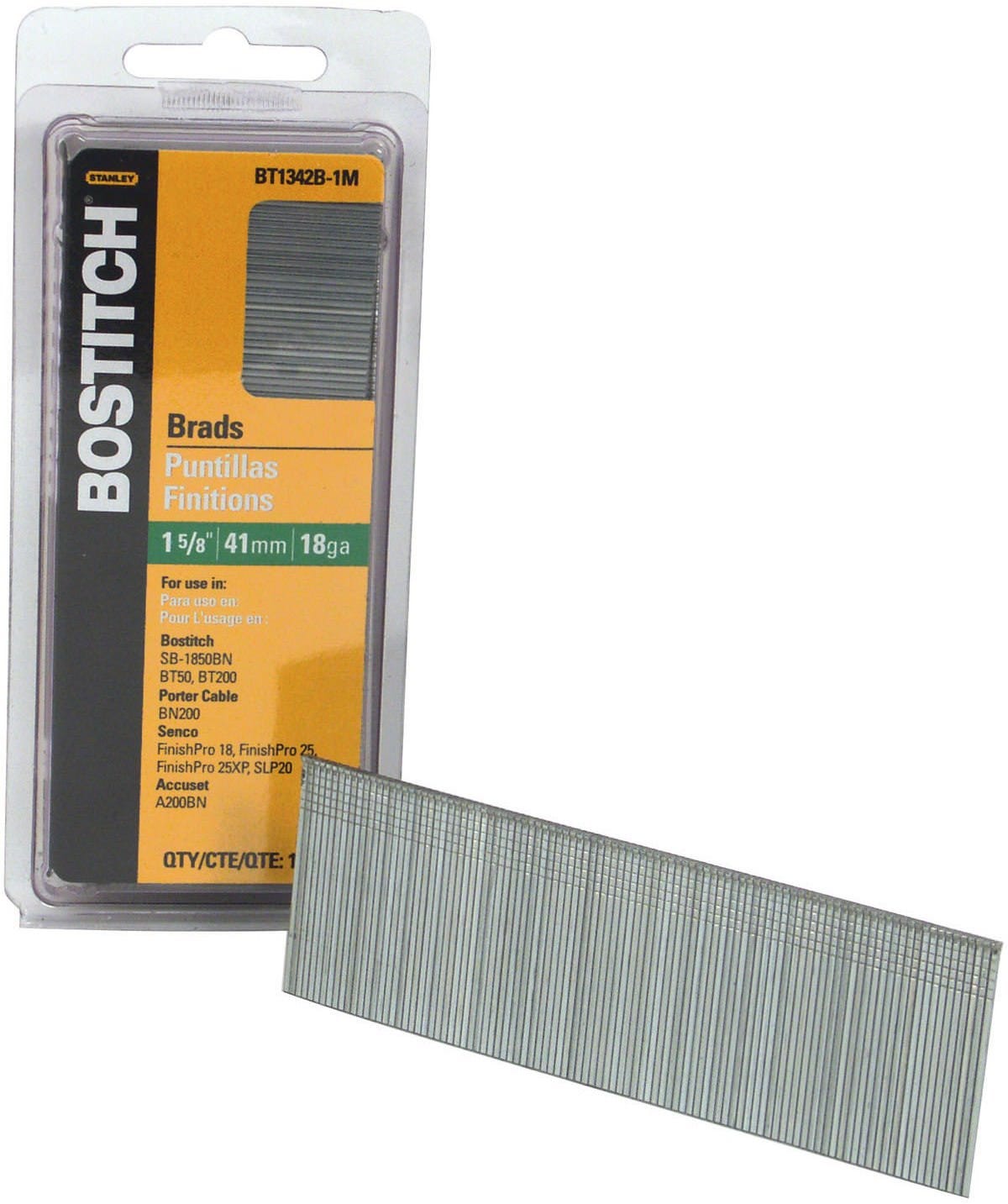 Bostitch BT1342B-1M 1,000-Qty. 1-5/8" 18-Gauge Brads