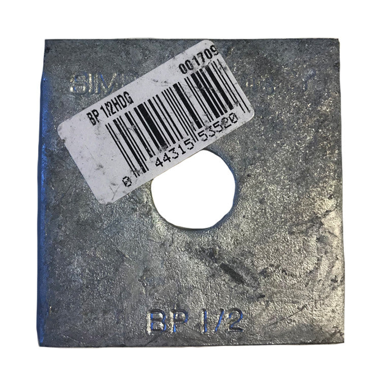 Simpson Strong-Tie BP 1/2HDG BP 2-in. x 2-in. Hot-Dip Galvanized Bearing Plate with 1/2-in. Bolt Dia.