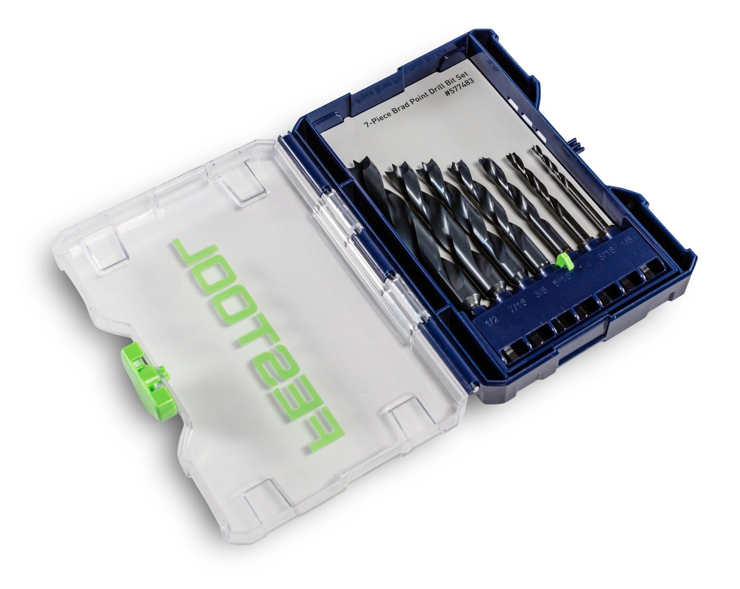 Festool 577483 BKS D 1/8''-1/2'' CE/W/7 7-Piece Brad Point Drill Bit Set