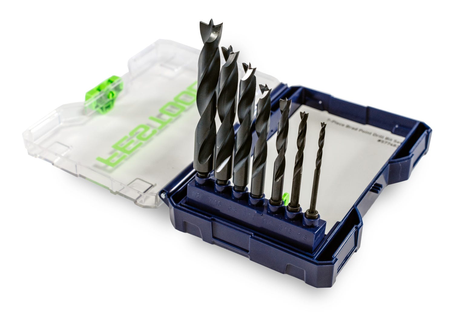 Festool 577483 BKS D 1/8''-1/2'' CE/W/7 7-Piece Brad Point Drill Bit Set
