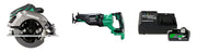 Metabo HPT 36V MultiVolt Brushless 7-1/4-in Circular Saw, Tool Only plus 36V Brushless Reciprocating saw, Tool Only and 36V/18V MultiVolt Lithium Ion Slide Battery and Charger 4.0Ah/8.0Ah Starter Kit