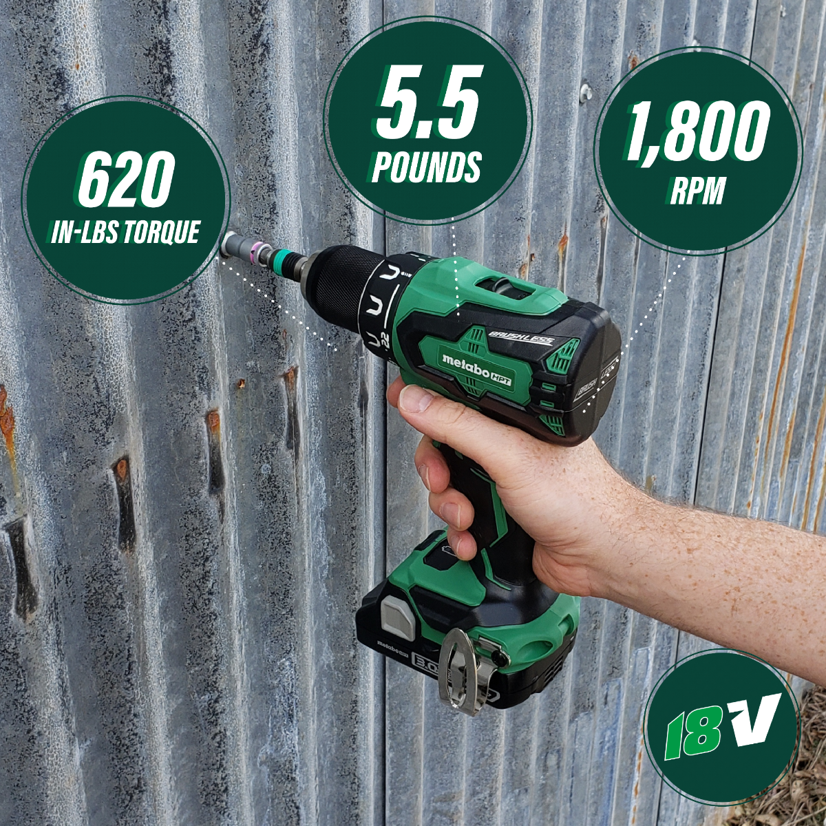 Metabo HPT DS18DBFL2Q4M 18V Brushless Driver Drill