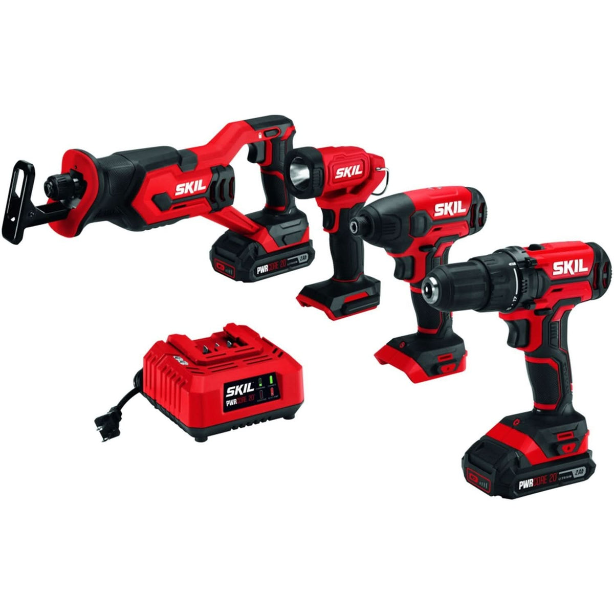 SKIL CB739601 PWR CORE 20 20V 4-Tool Combo Kit